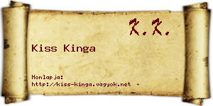Kiss Kinga névjegykártya