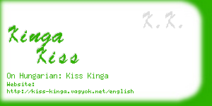 kinga kiss business card